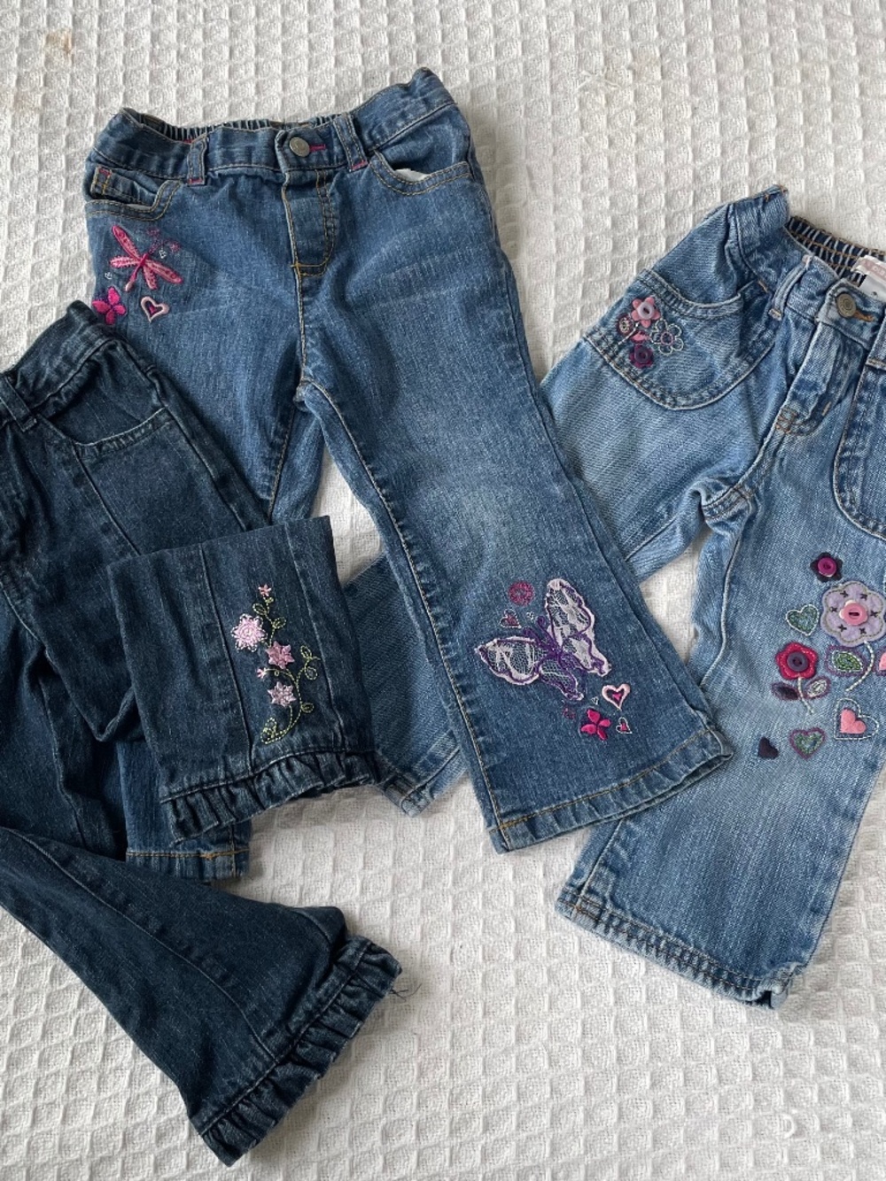 Bundle of 3 pairs Toddler Y2K Denim Jeans - All size 24M/2T